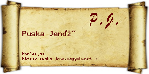 Puska Jenő névjegykártya