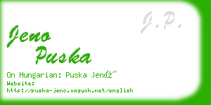 jeno puska business card